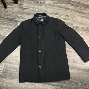 Dockers Parka Jacket Mens M   Wool Quilted Lined Zipper Buttons Pockets